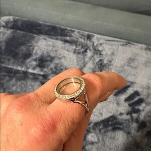 Origami owl, silver locket ring
